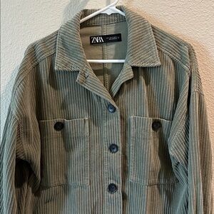 Zara Sage Green Corduroy Jacket